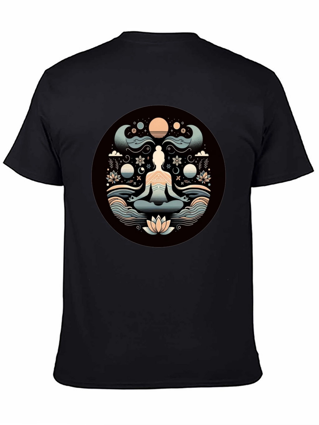 Meditative Lotus Graphic Tee - Yoga Zen Vibe