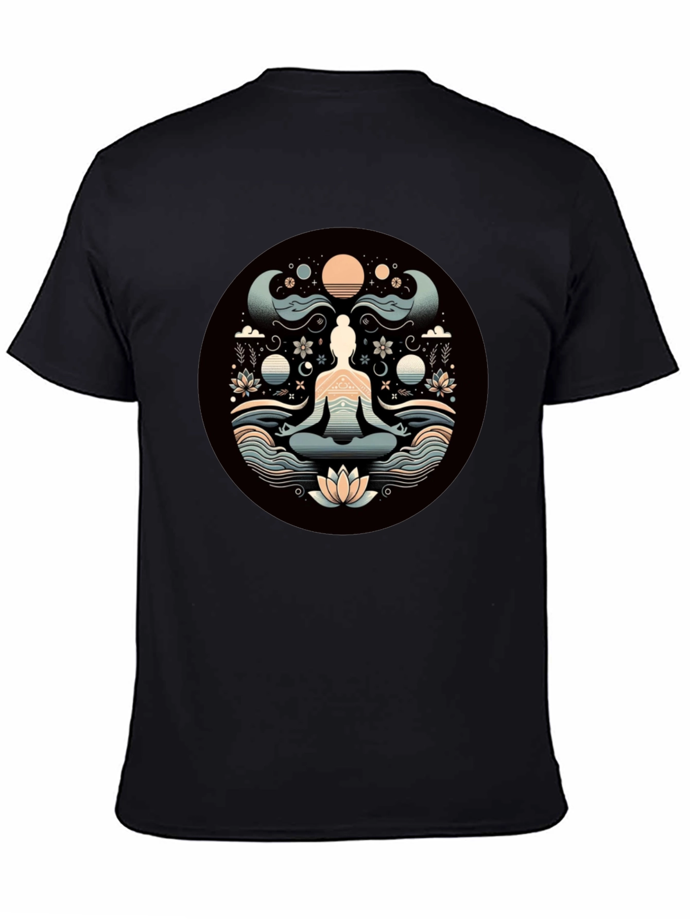 Meditative Lotus Graphic Tee - Yoga Zen Vibe