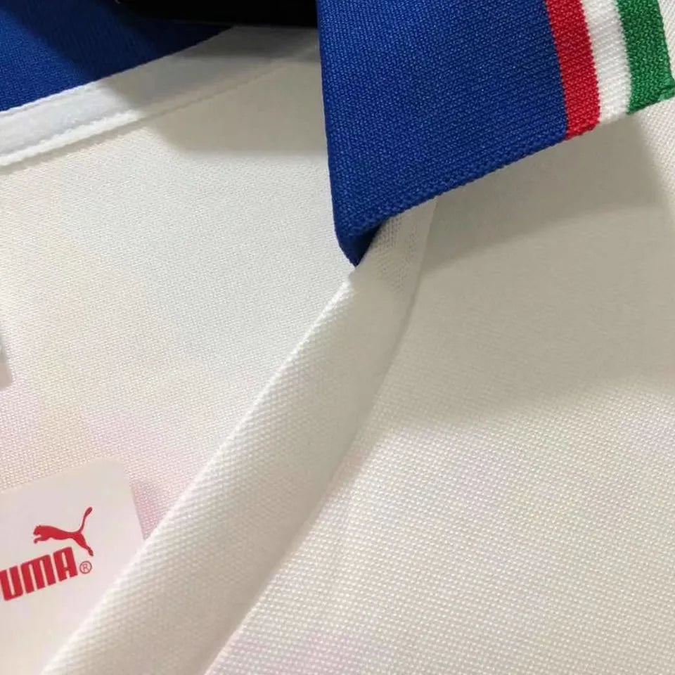 1982 Italy Away White Retro Soccer Jersey Detail 4