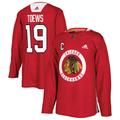 Men's Chicago Blackhawks Jonathan Toews #19 Red Practice Player Jerseys