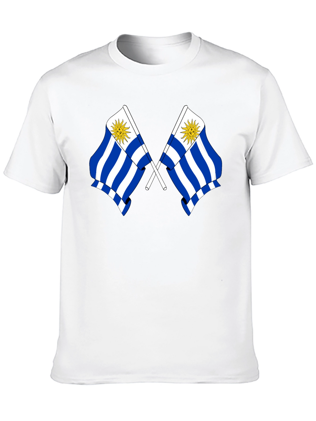 Uruguay Flag Graphic Tee - Black Cotton T-Shirt
