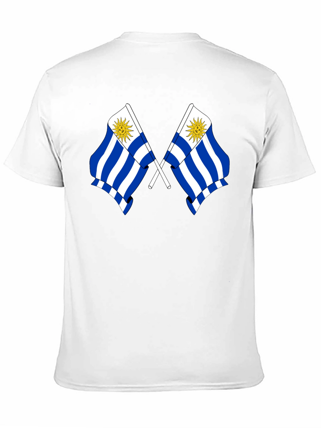Uruguay Flag Graphic Tee - Black Cotton T-Shirt