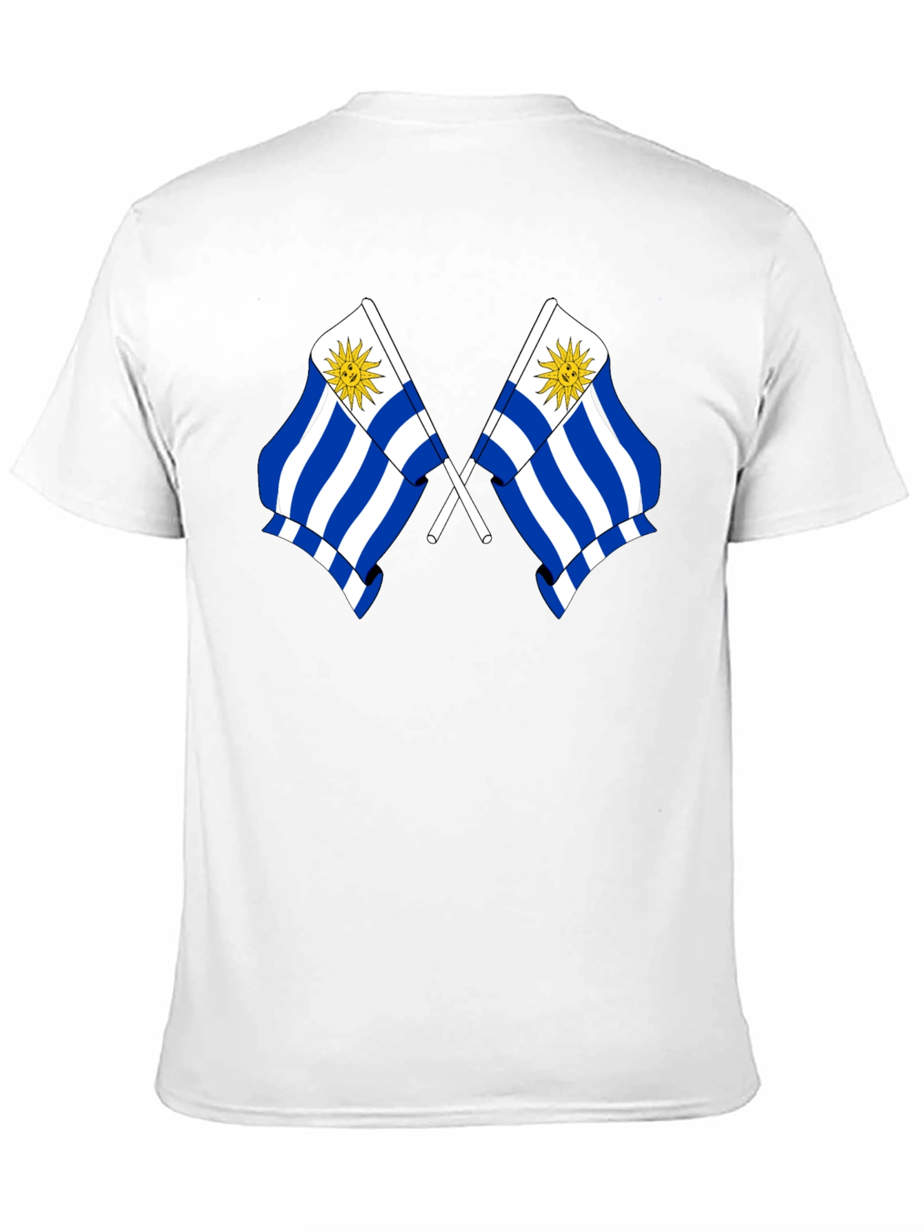 Uruguay Flag Graphic Tee - Black Cotton T-Shirt