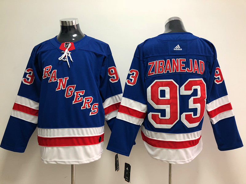 Men's New York Rangers Mika Zibanejad #93 Blue Player Jerseys