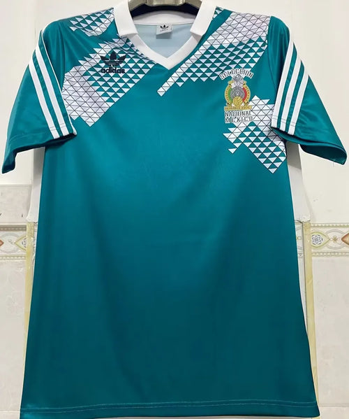 1990 Mexico Home Green Retro Soccer Jersey Front