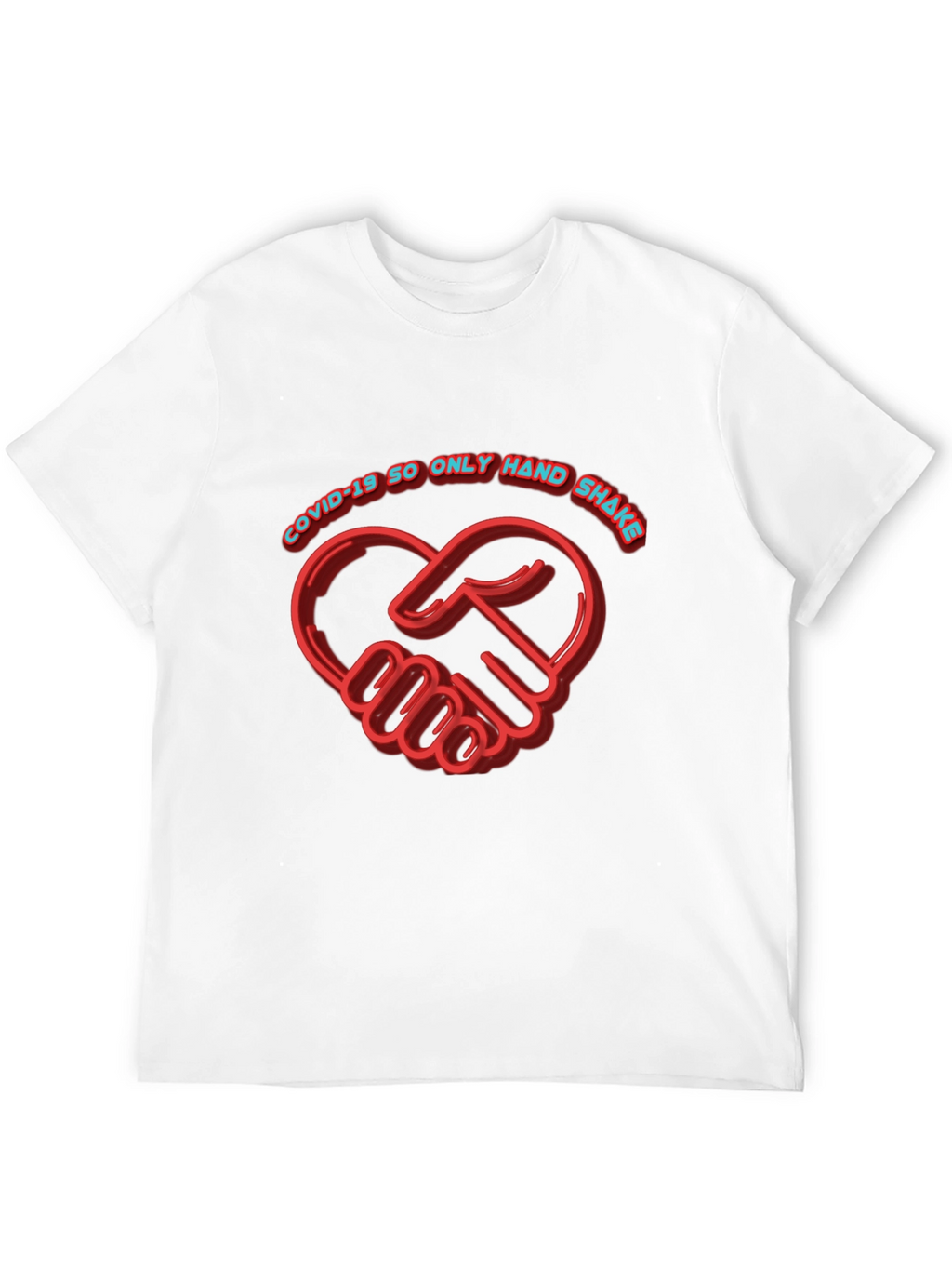 COVID-19 Handshake Heart Black T-Shirt