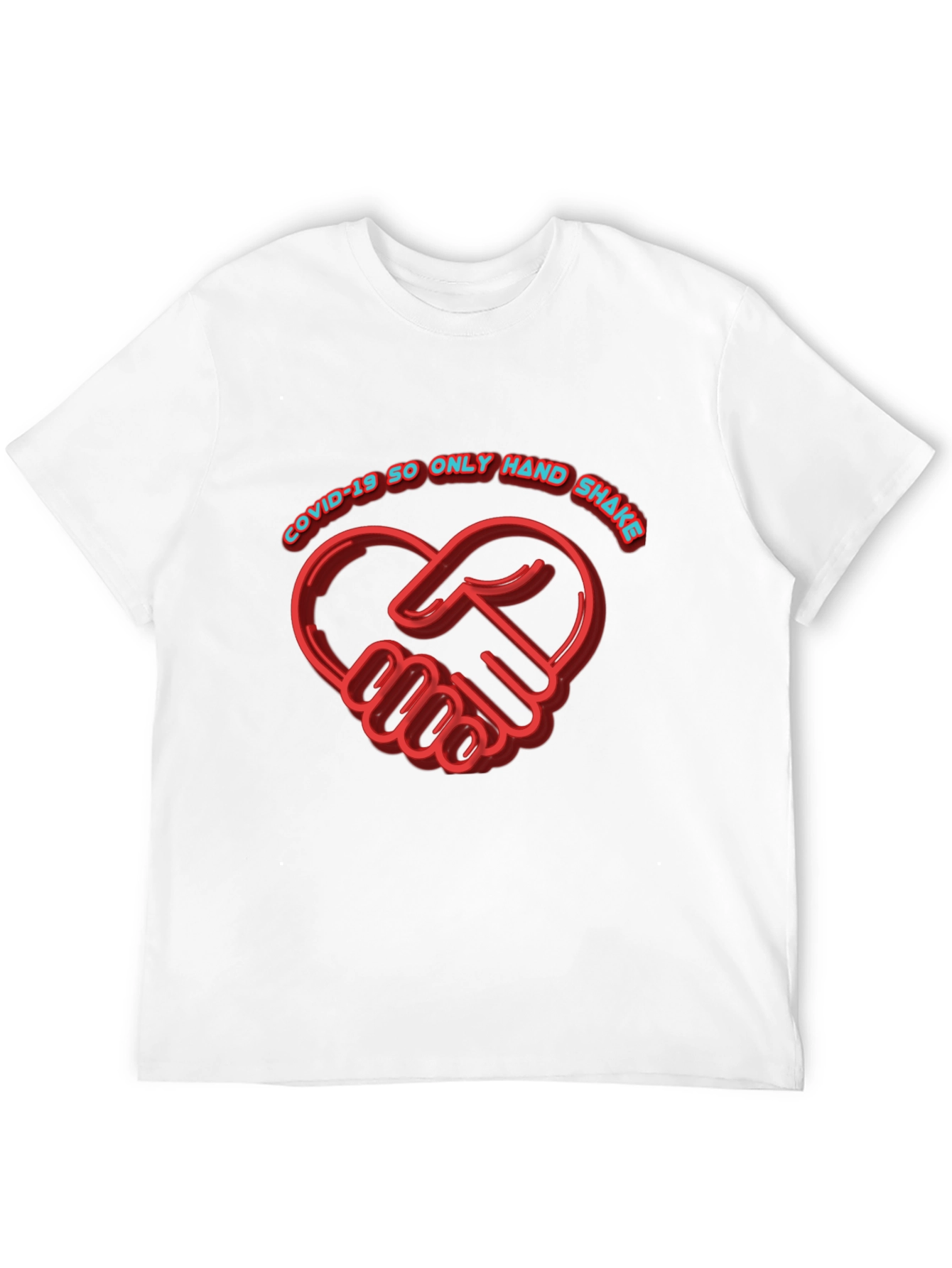 COVID-19 Handshake Heart Black T-Shirt