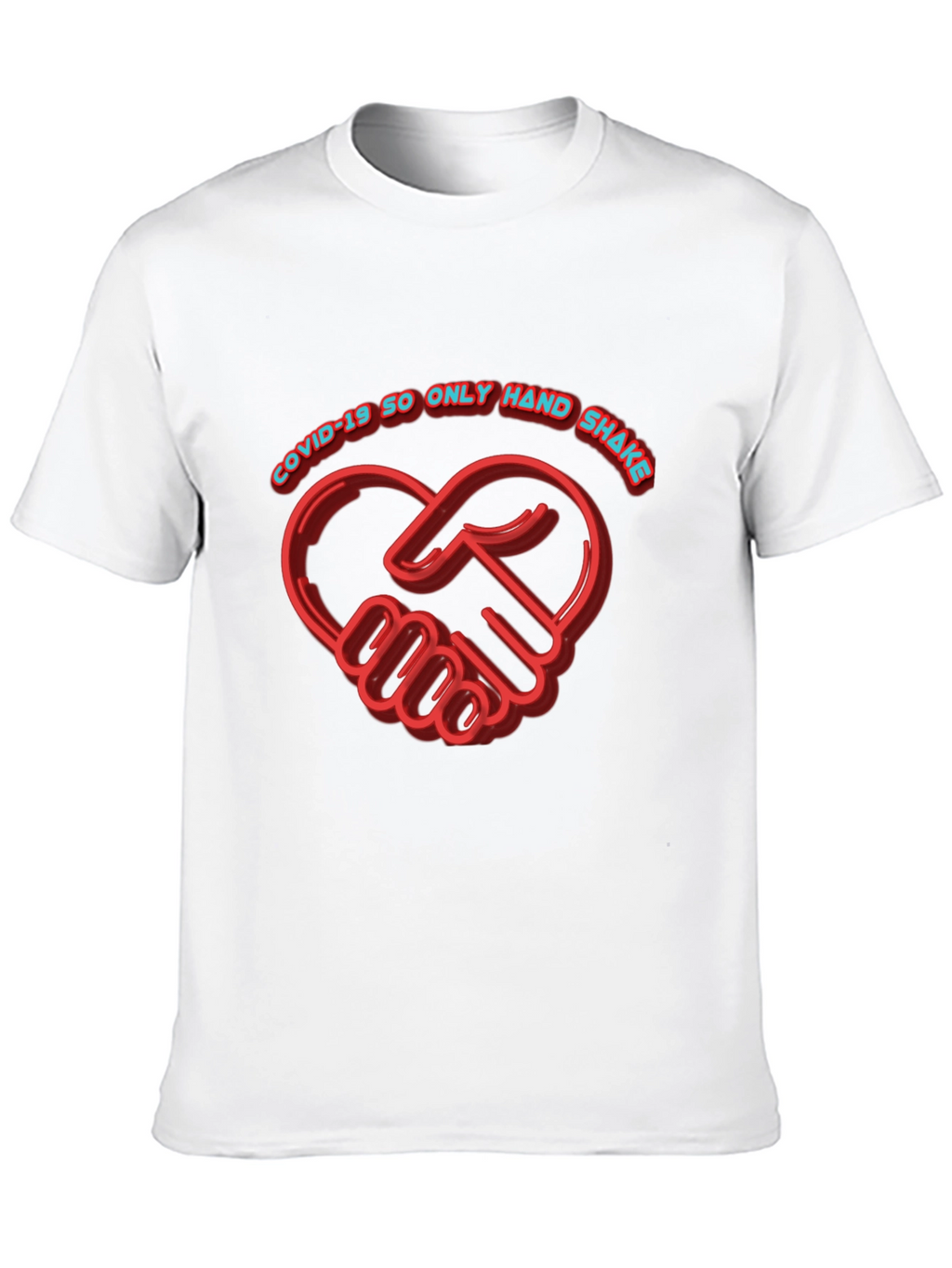 COVID-19 Handshake Heart Black T-Shirt