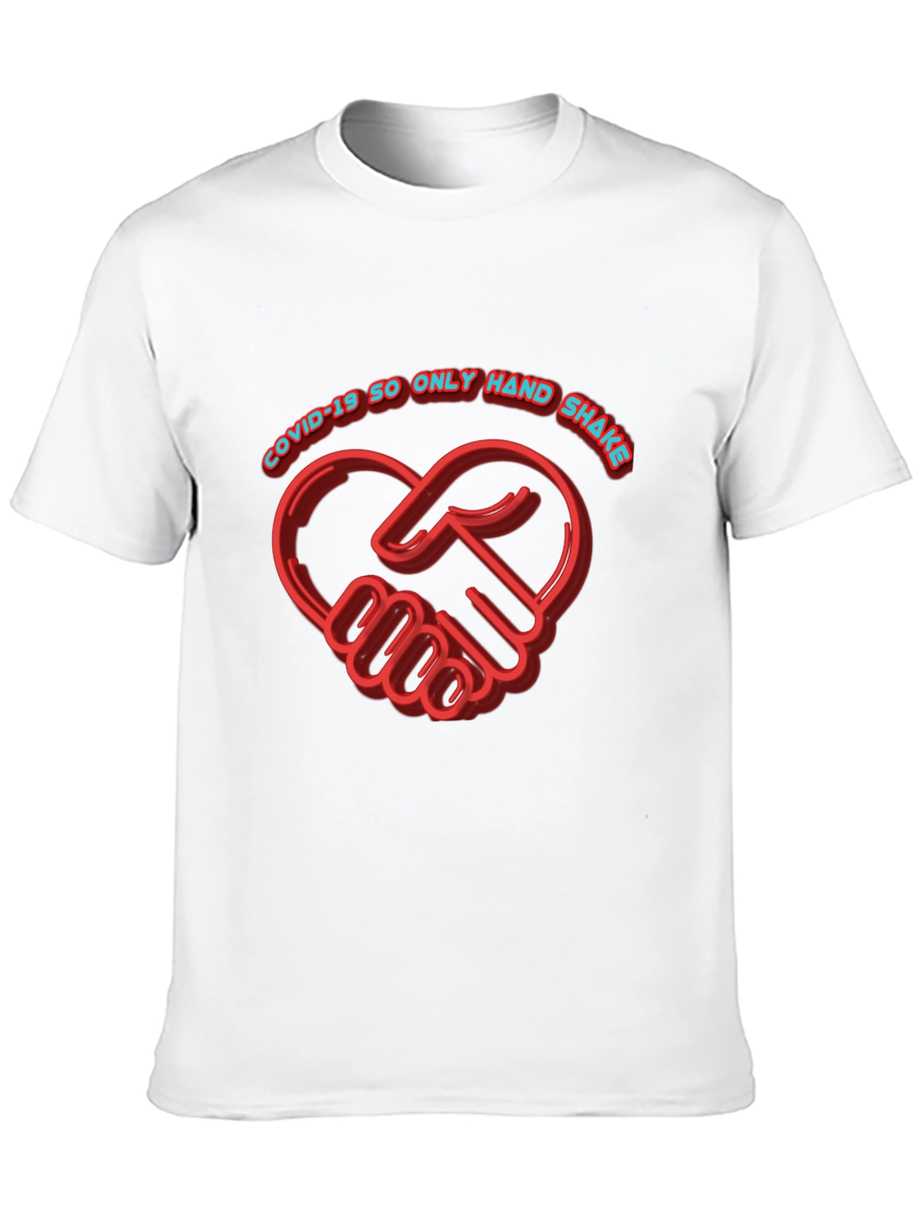 COVID-19 Handshake Heart Black T-Shirt
