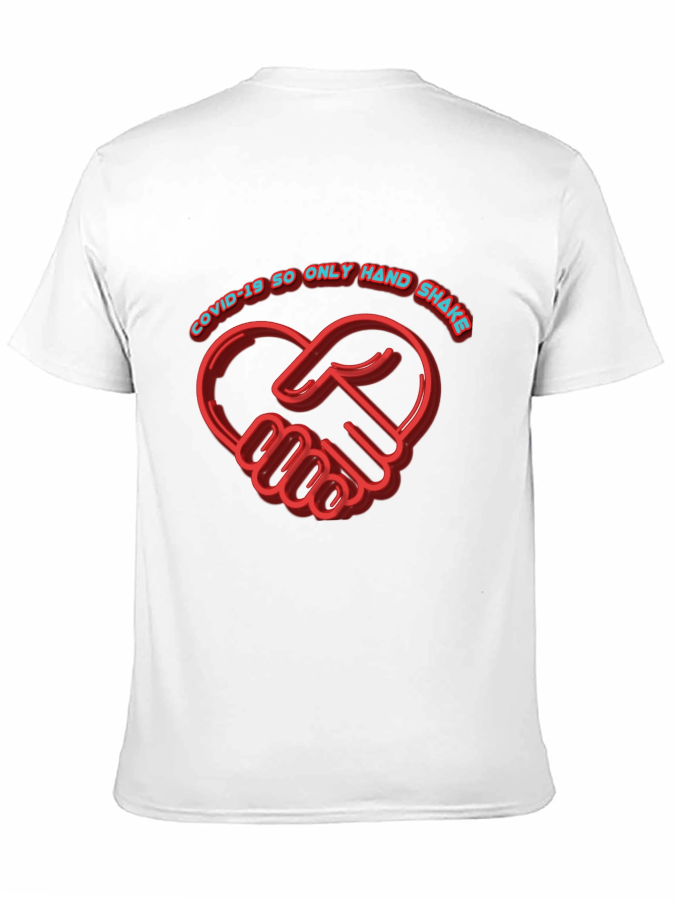 COVID-19 Handshake Heart Black T-Shirt