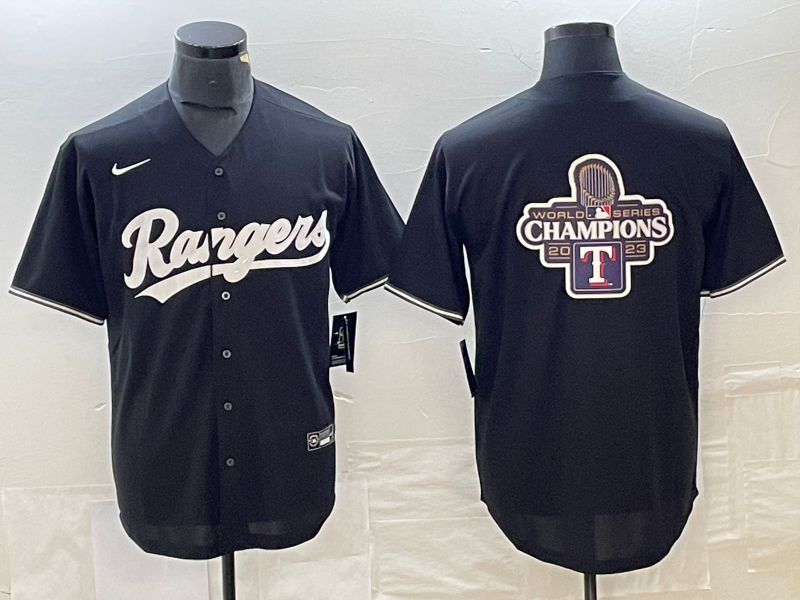 Men's Texas Rangers Black Replica Game Jerseys