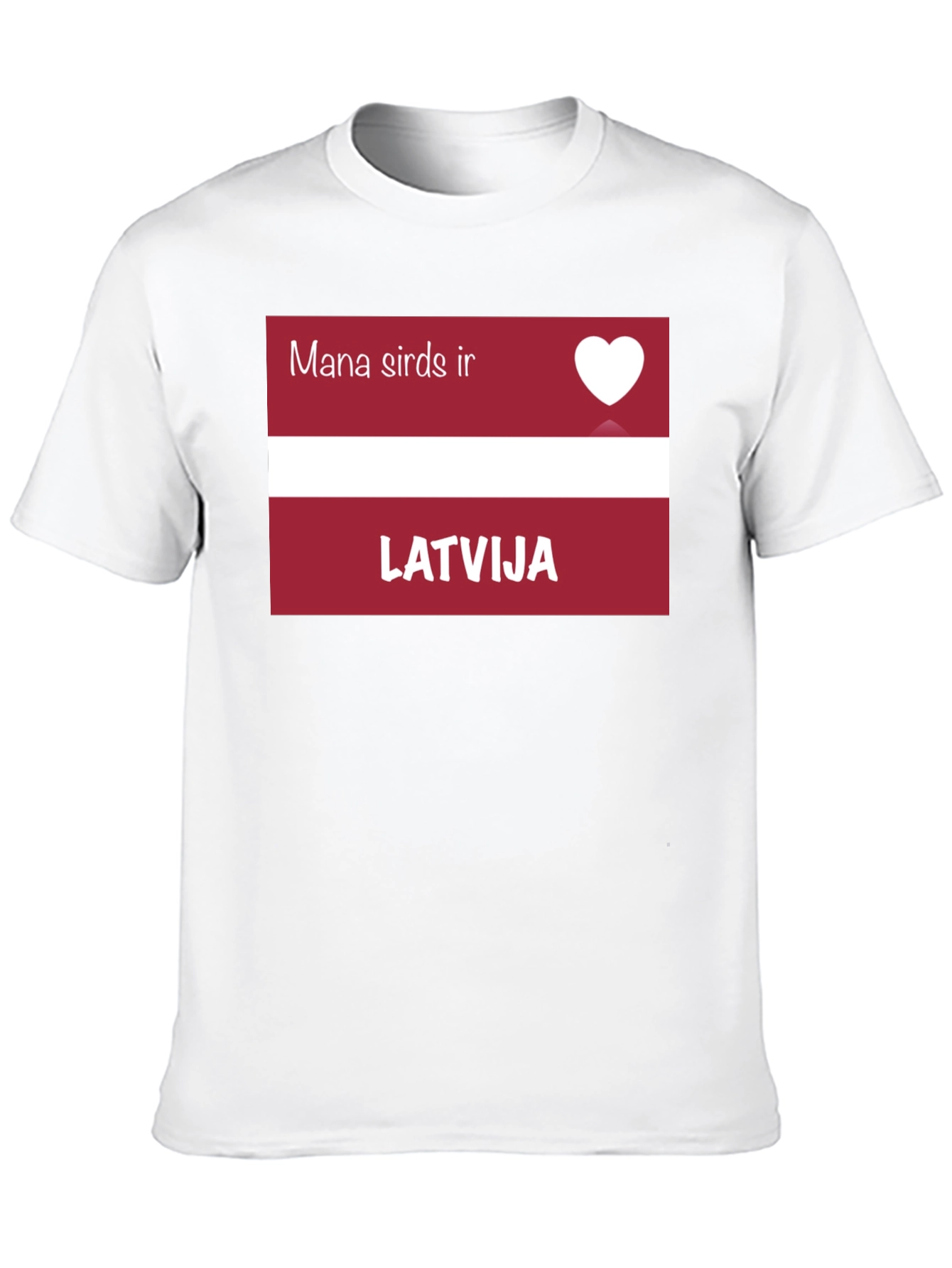 Latvia Heart T-Shirt - Mana sirds ir Latvija Black Tee