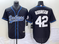 Men's Los Angeles Dodgers Jackie Robinson #42 Black Player Jerseys Joint Edition