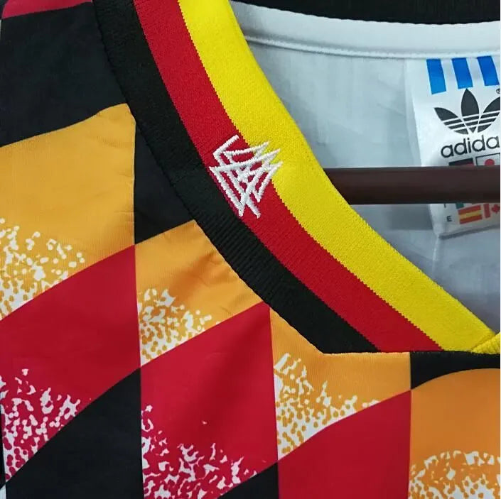 1994 Germany Home White Retro Soccer Jersey Detail 2