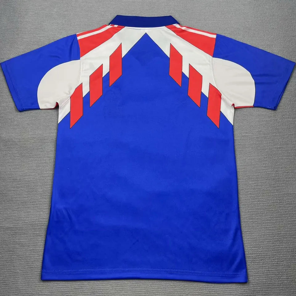 1990/91 France Home Blue Retro Soccer Jersey Back