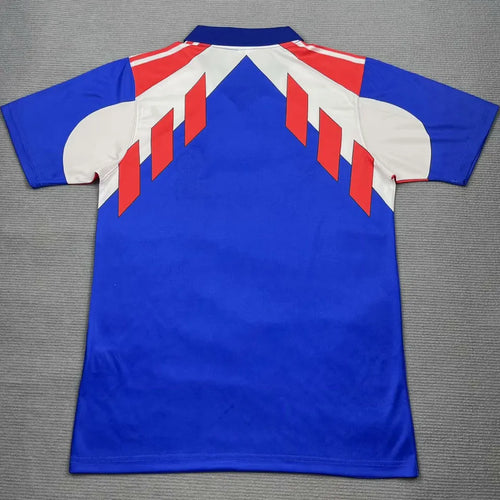 1990/91 France Home Blue Retro Soccer Jersey Back