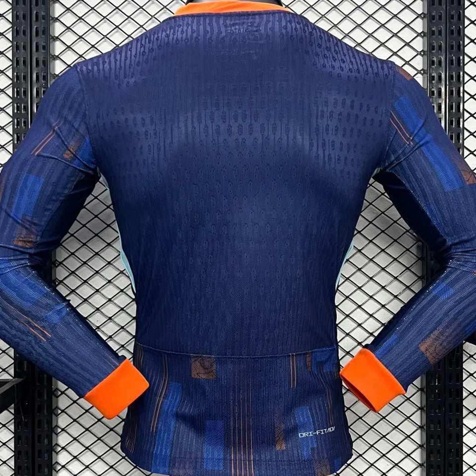 2024/25 NL Away Blue Player Version Long Sleeve Jersey Back