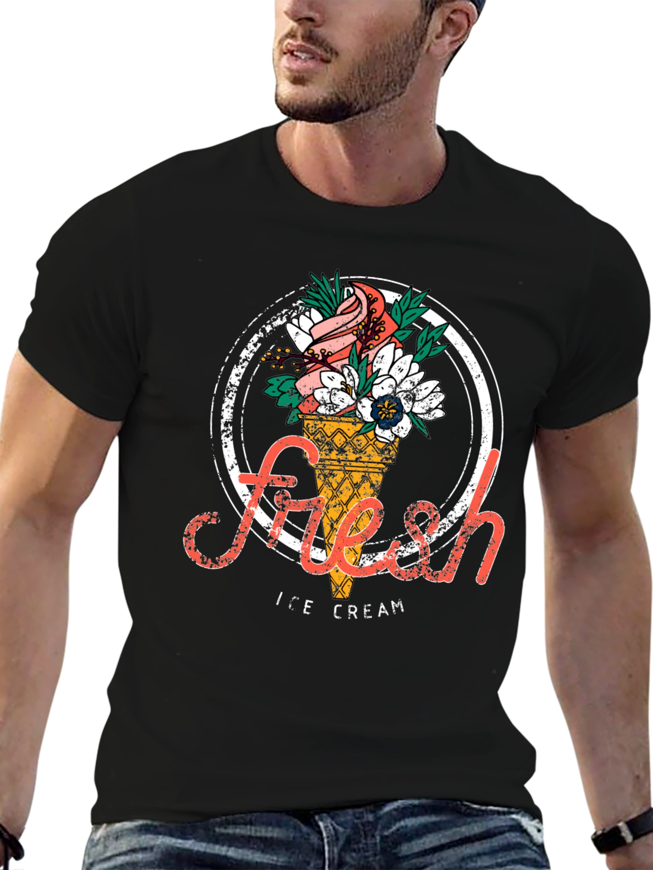 Fresh Ice Cream Graphic T-Shirt - Stylish Unisex Tee