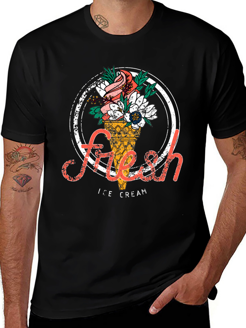 Fresh Ice Cream Graphic T-Shirt - Stylish Unisex Tee