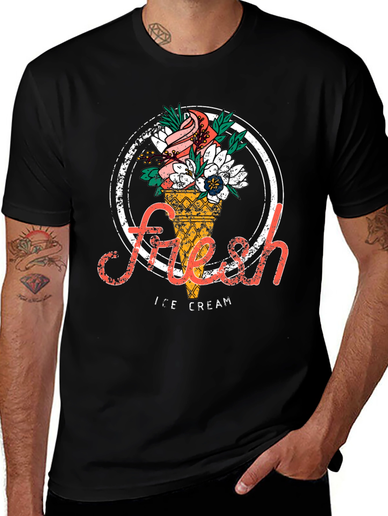 Fresh Ice Cream Graphic T-Shirt - Stylish Unisex Tee