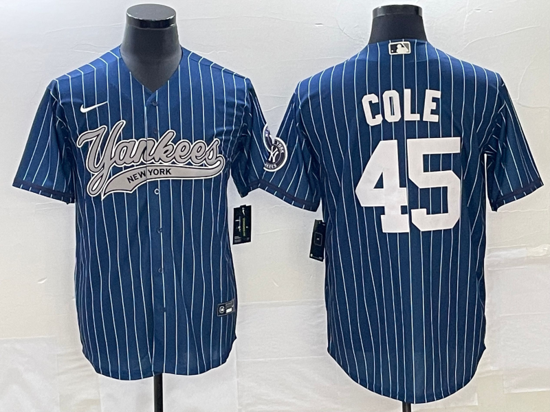 Men's New York Yankees Gerrit Cole #45 Blue Player Jerseys Joint Edition