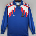 1988/90 France Home Long Sleeve Retro Soccer Jersey Front