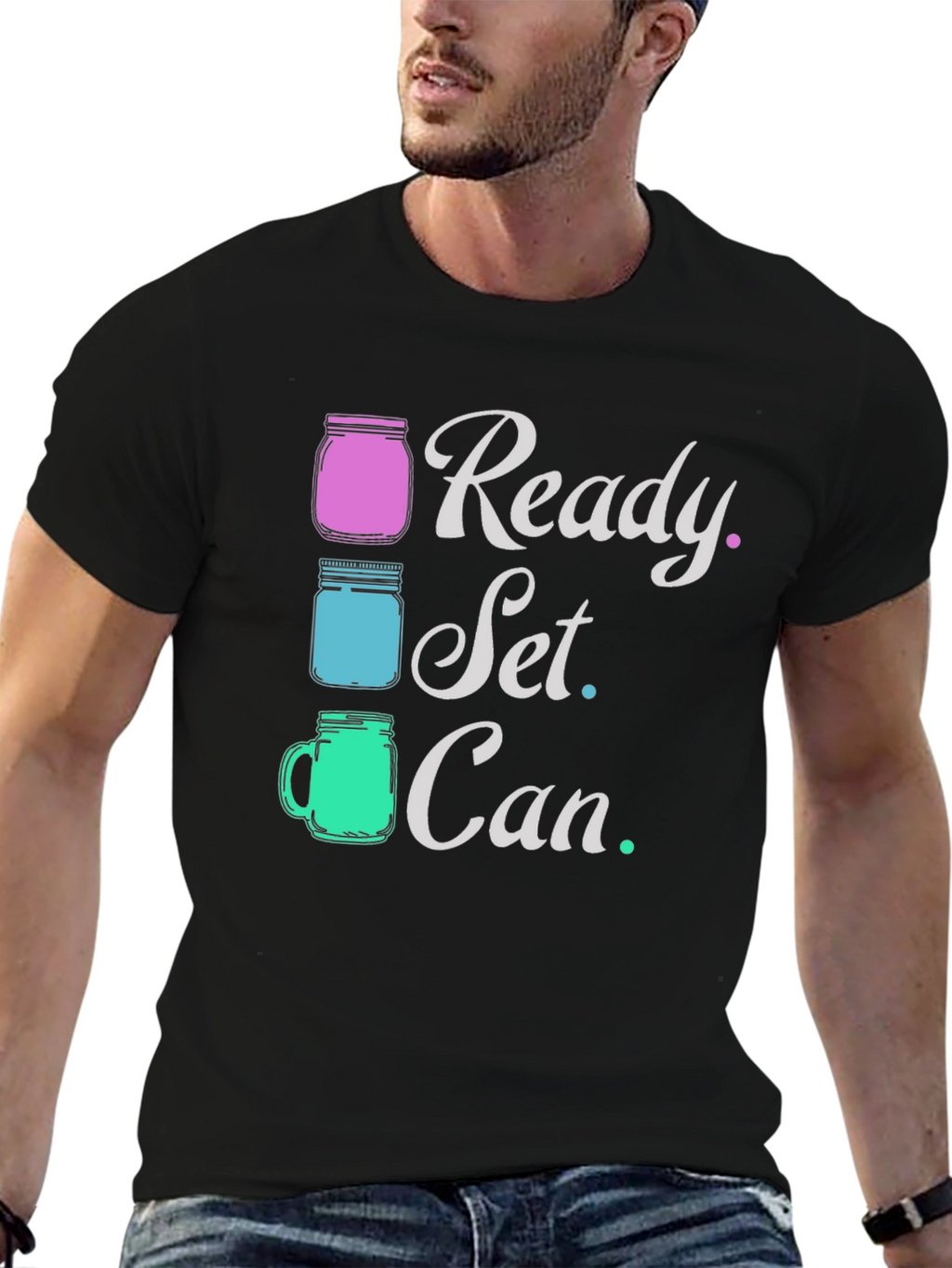 Ready Set Can T-Shirt Black Graphic Tee