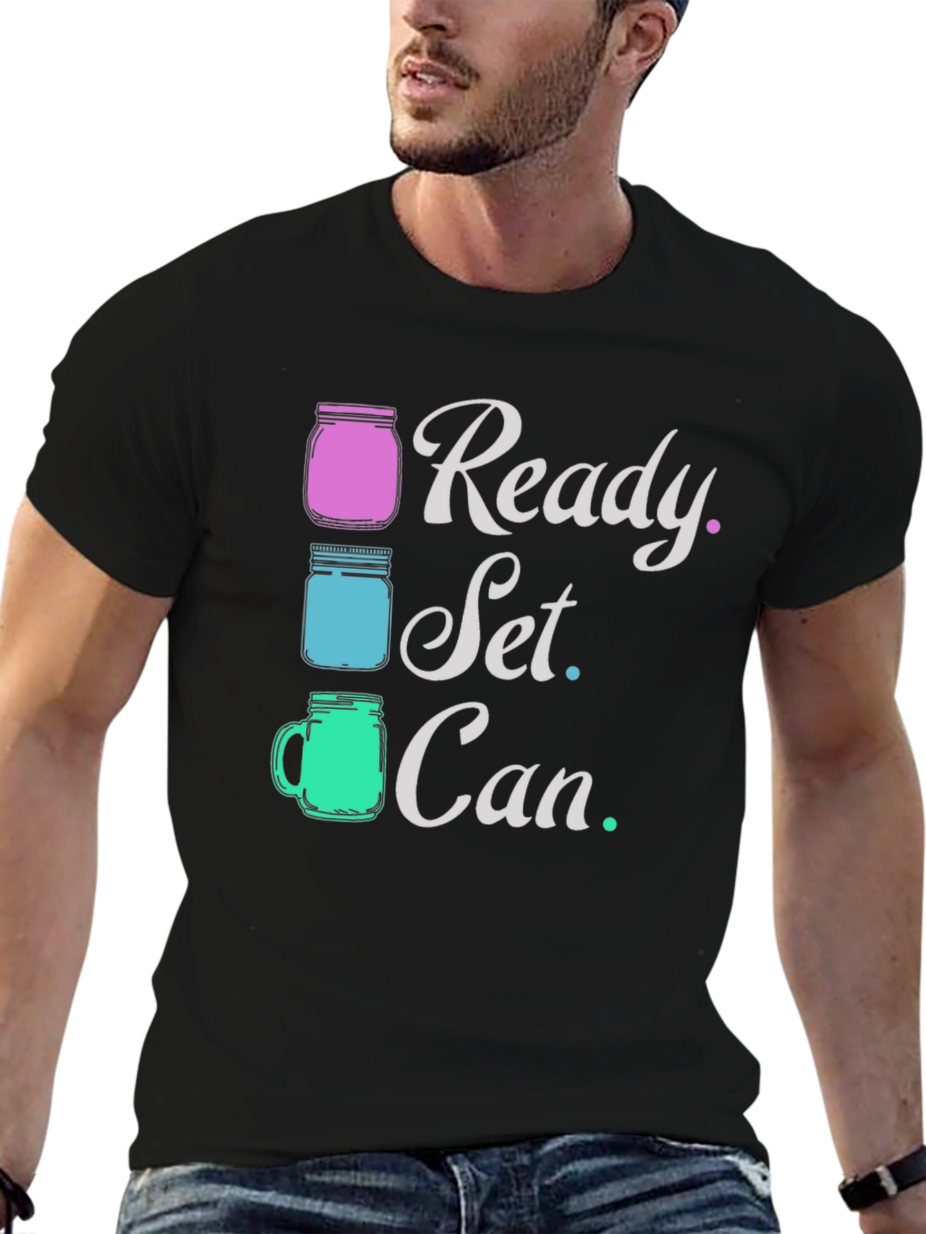 Ready Set Can T-Shirt Black Graphic Tee