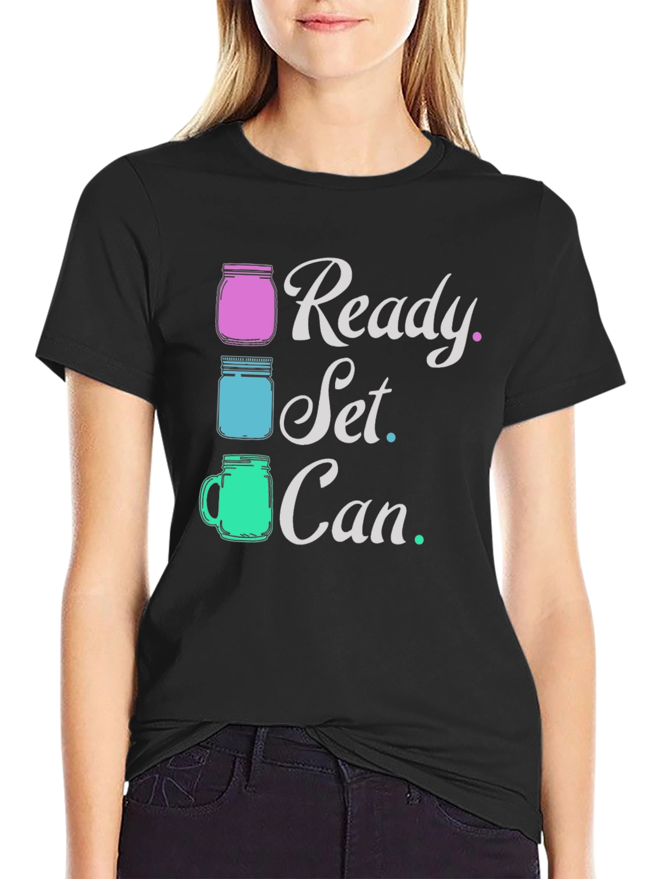 Ready Set Can T-Shirt Black Graphic Tee