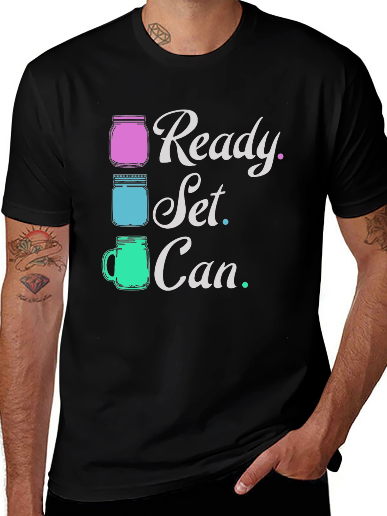 Ready Set Can T-Shirt Black Graphic Tee
