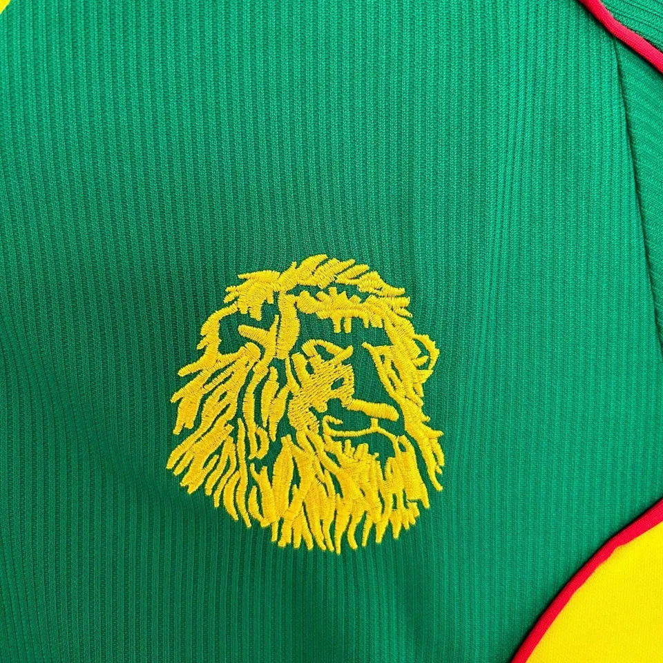 1998 Cameroun Home Green Retro Soccer Jersey Detail 4