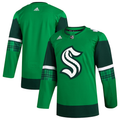 Men's Seattle Kraken Kelly Green 2023 St. Patrick's Day Primegreen Authentic Blank Jerseys