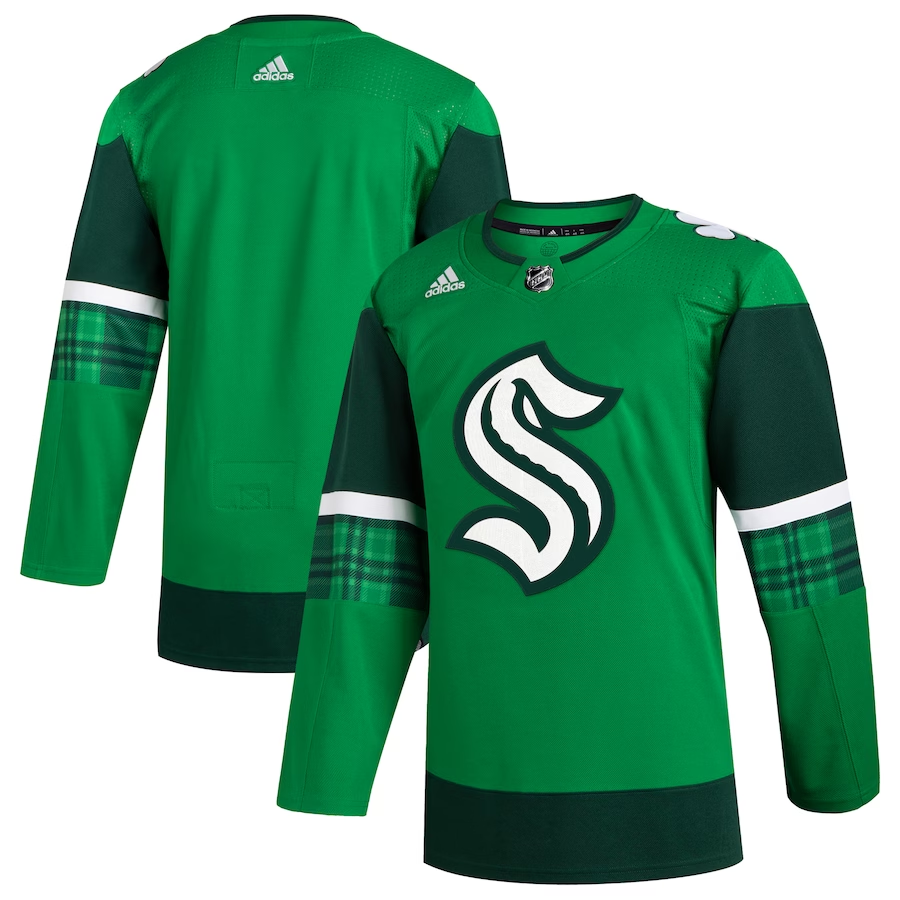 Men's Seattle Kraken Kelly Green 2023 St. Patrick's Day Primegreen Authentic Blank Jerseys