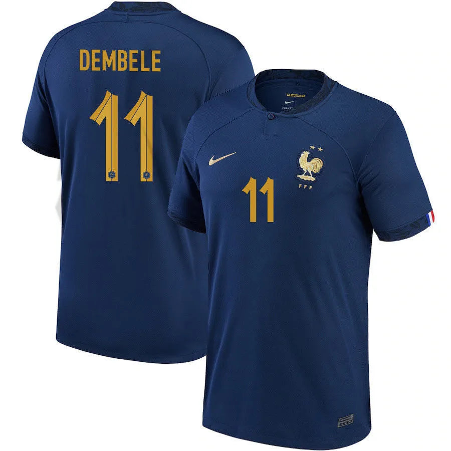 DEMBELE #11 France 1:1 Quality Home Fans Jersey 2022/23 ★★ Front