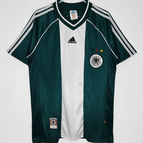 1998 Germany Away Green Retro Soccer Jersey Front