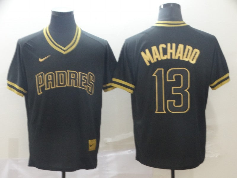 Men's San Diego Padres Manny Machado #13 Black Stitched Jerseys