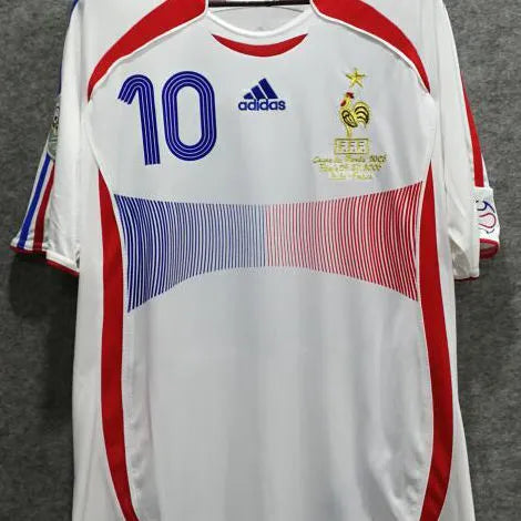 2006 France Away White Retro Soccer Jersey Detail 3