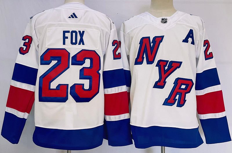 Men's New York Rangers Adam Fox #23 White Player Game Jerseys