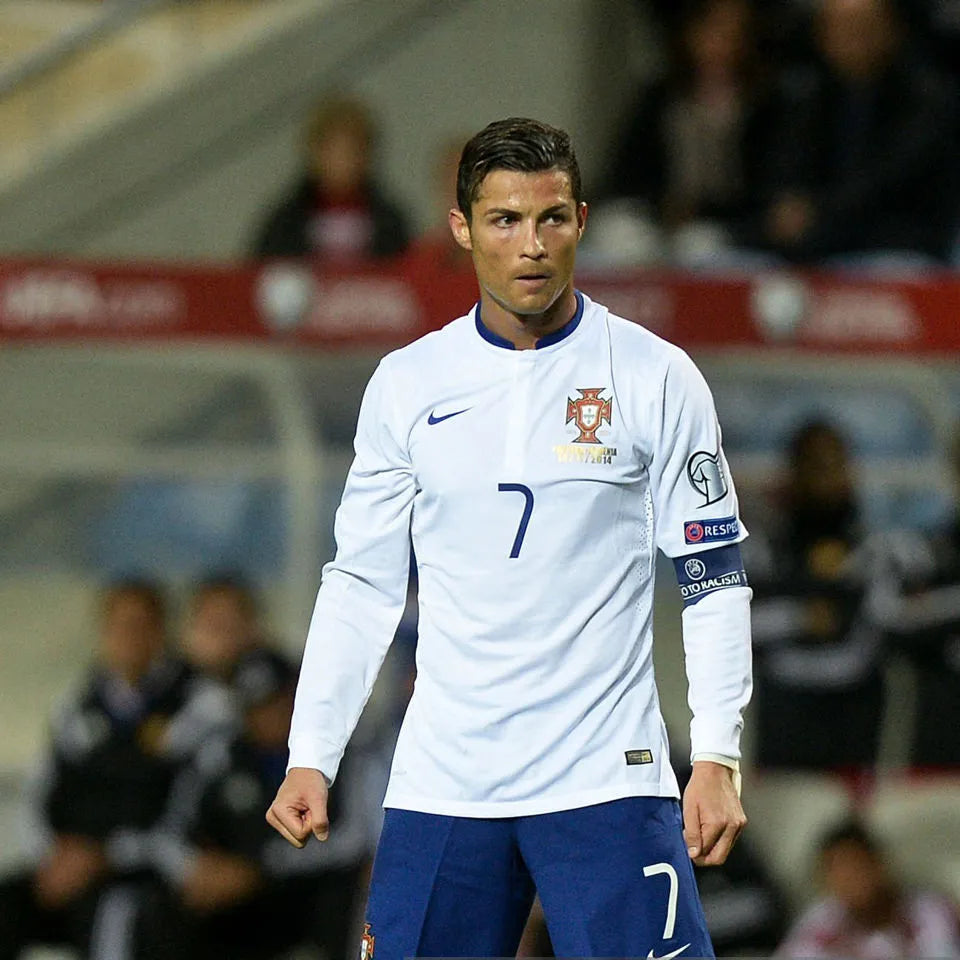 2014 Portugal Away White Retro Player Version Long Sleeve Soccer Jersey 球员版 Detail 2
