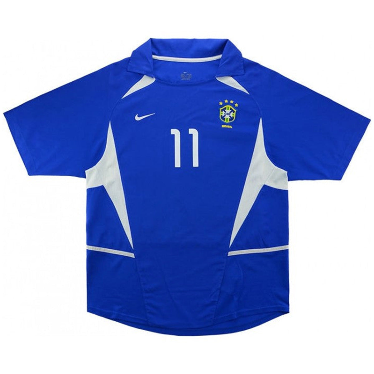 Ronaldinho #11 Retro Brazil Away Jersey World Cup 2002 Back