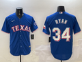 Men's Texas Rangers Nolan Ryan #34 Royal Replica Player Jerseys