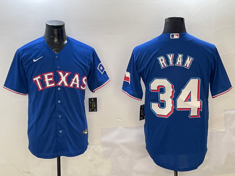 Men's Texas Rangers Nolan Ryan #34 Royal Replica Player Jerseys