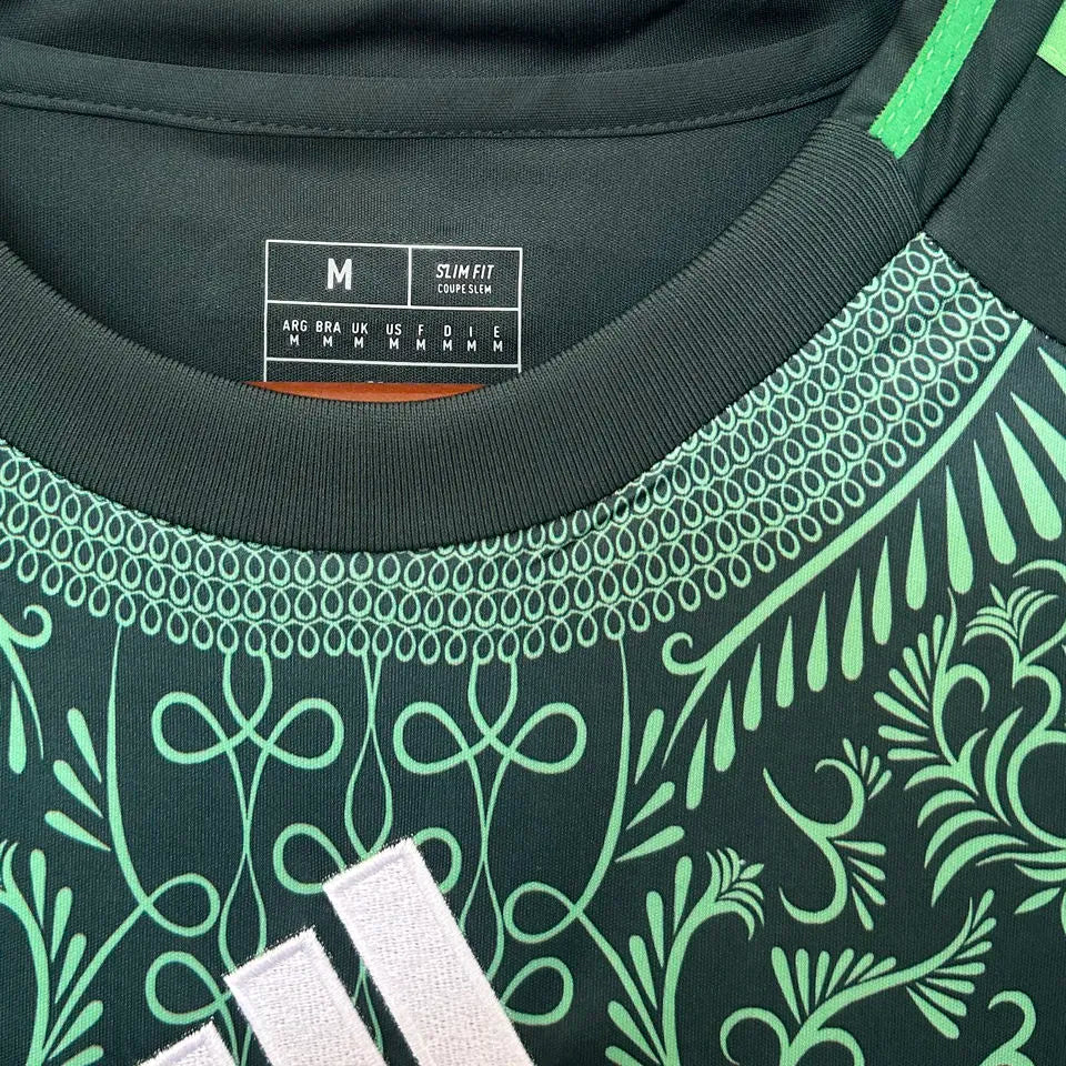 2025 Algeria Third Green Fans Soccer Jersey Detail 1