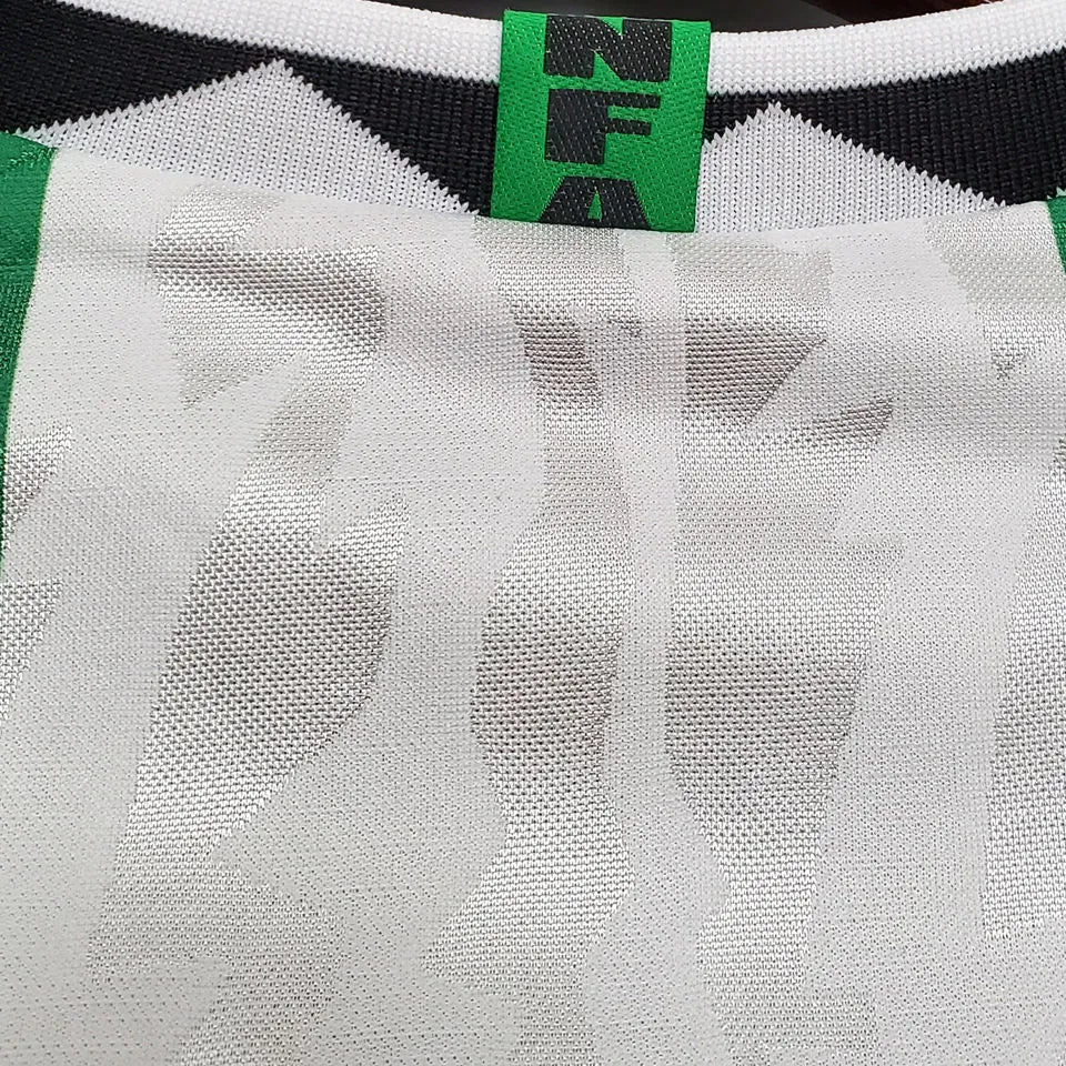 1996 Nigeria Home Green Retro Soccer Jersey Detail 3