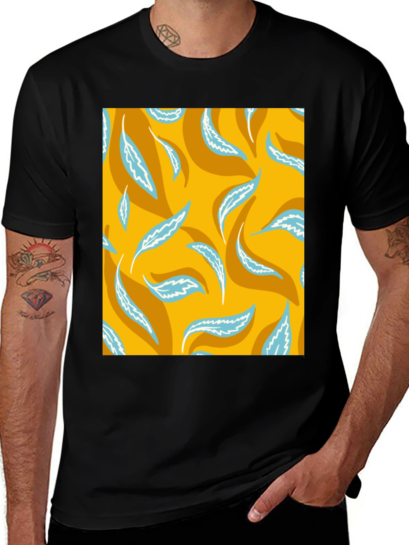 Leaf Print T-Shirt - Stylish Casual Wear