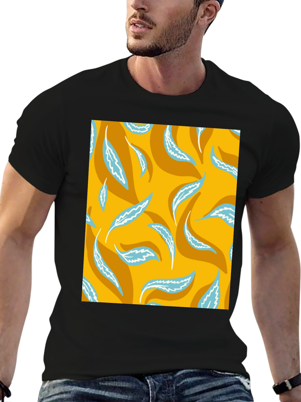 Leaf Print T-Shirt - Stylish Casual Wear