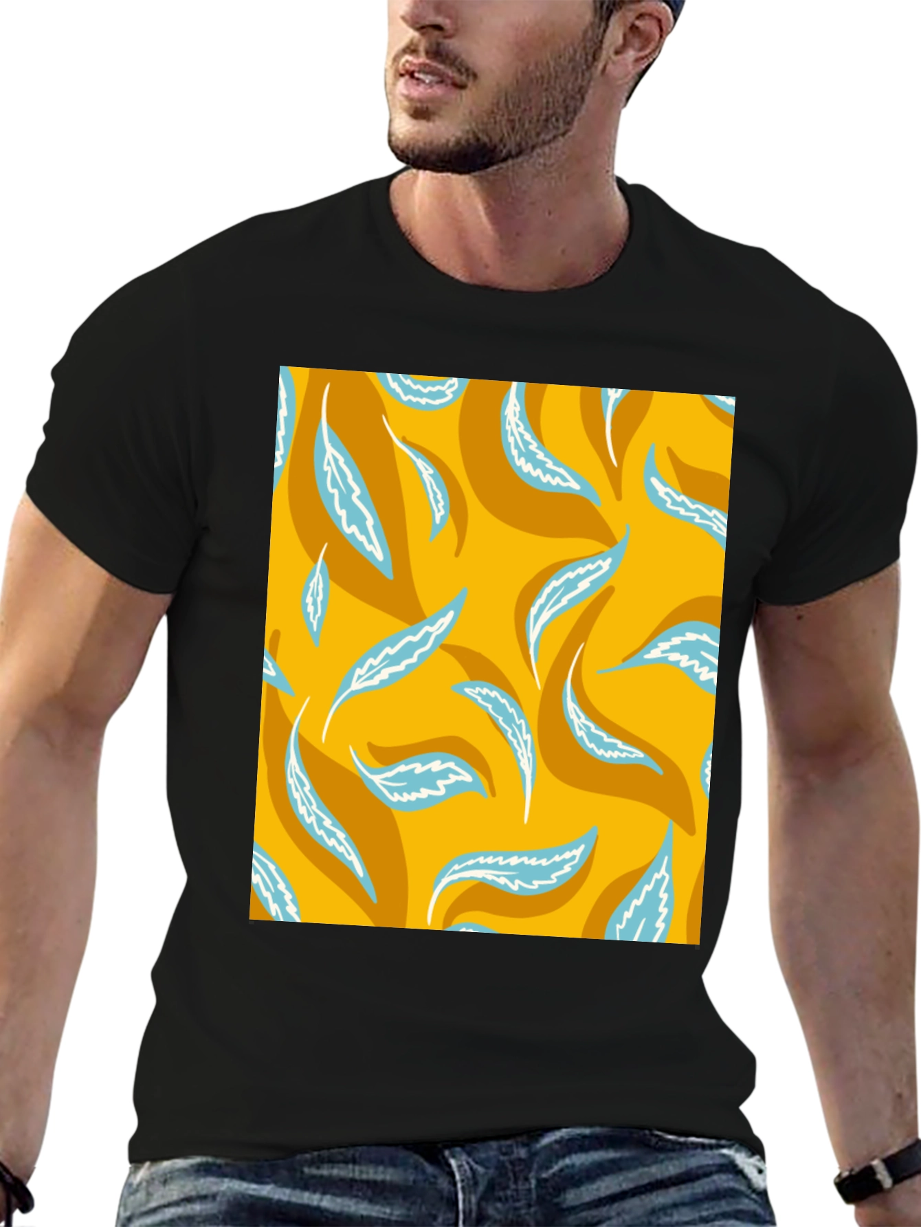 Leaf Print T-Shirt - Stylish Casual Wear