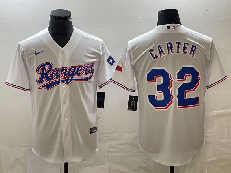 Men's Texas Rangers Evan Carter #32 White Home Replica Player Jerseys