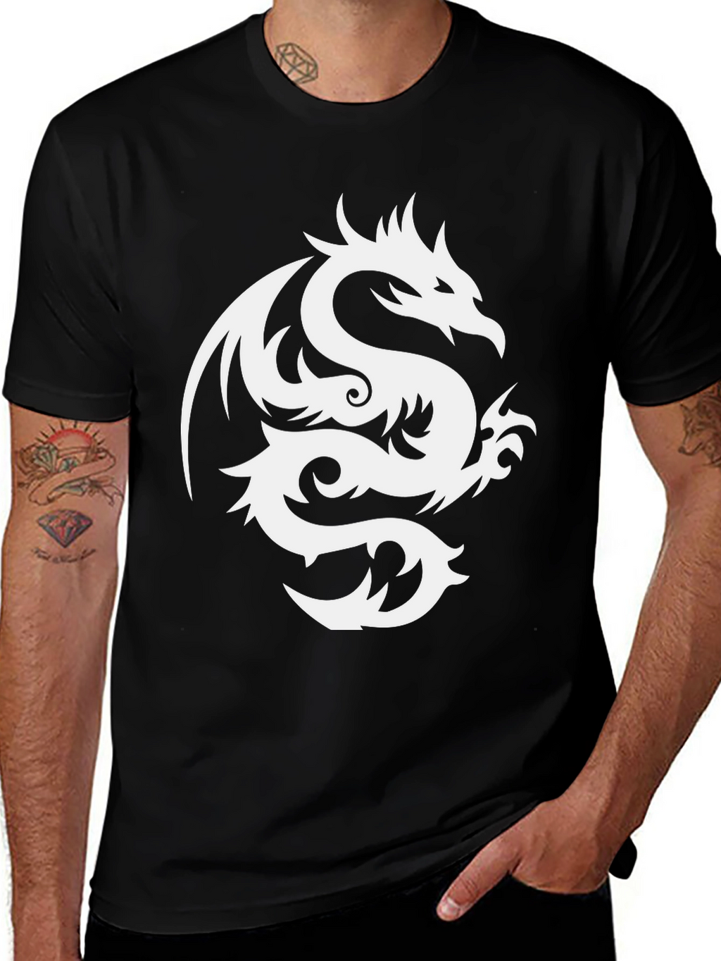 Dragon Graphic Tee - Stylish Black T-Shirt