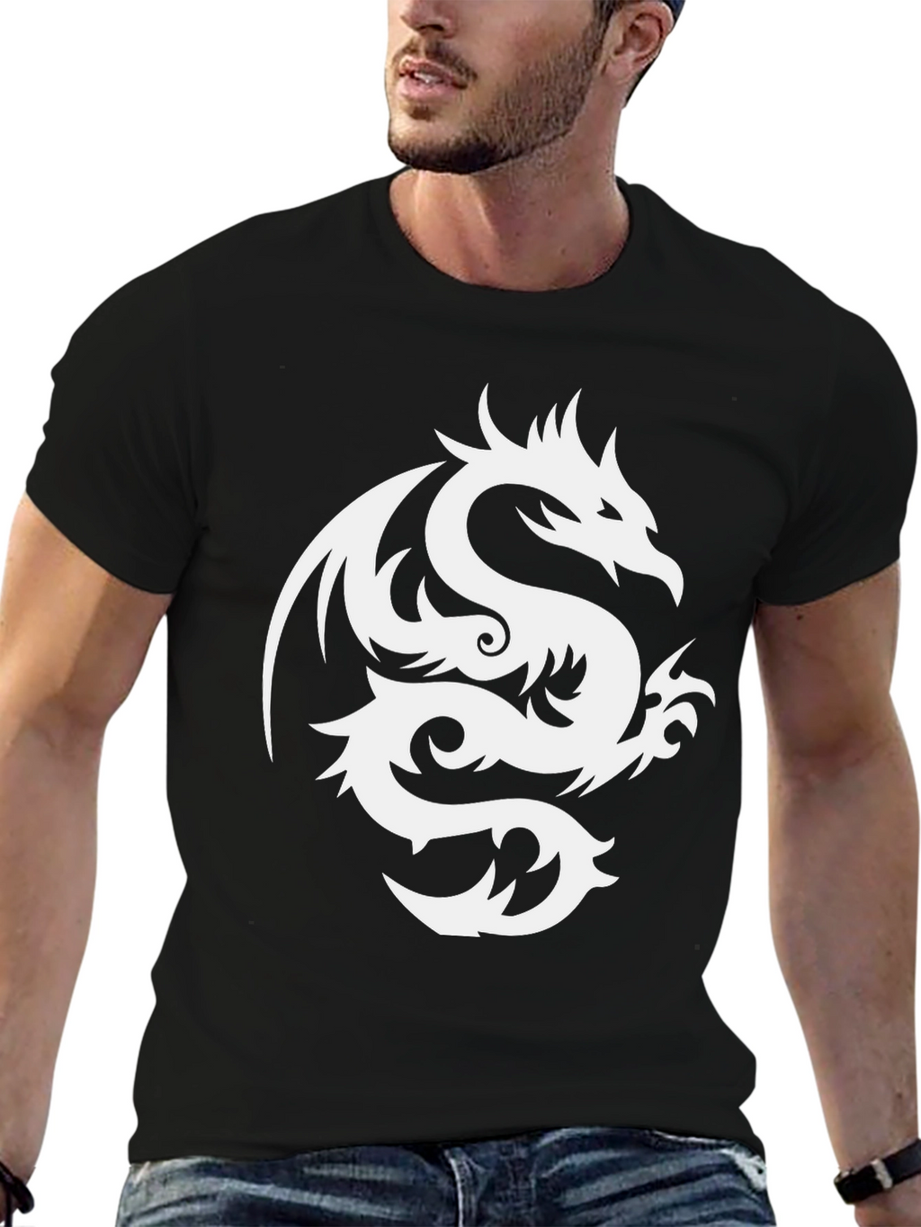 Dragon Graphic Tee - Stylish Black T-Shirt